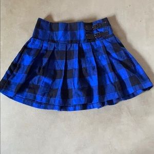 Justice blue and black pleated skirt